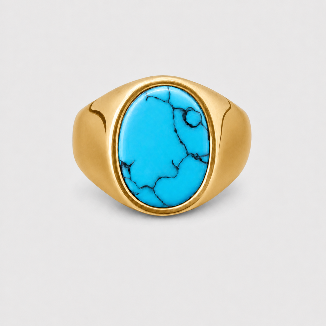 Anel de Sinete Azul Turquesa