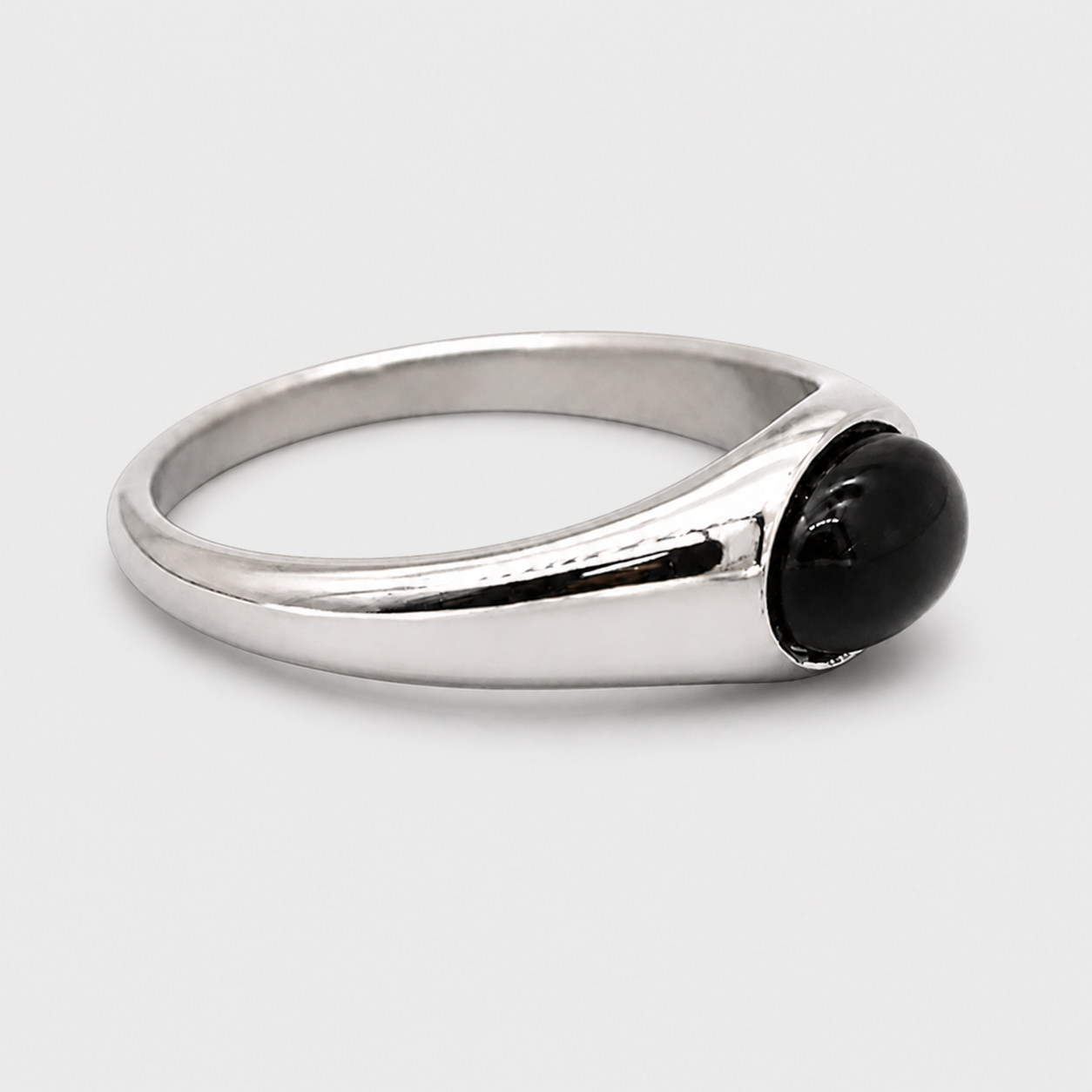 Anello da Mignolo Ovale in Onice