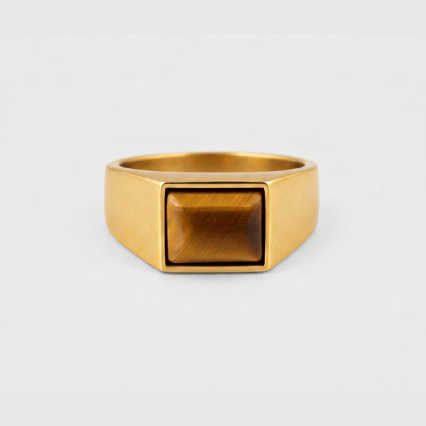 Tiger’s Eye Square Signet Ring