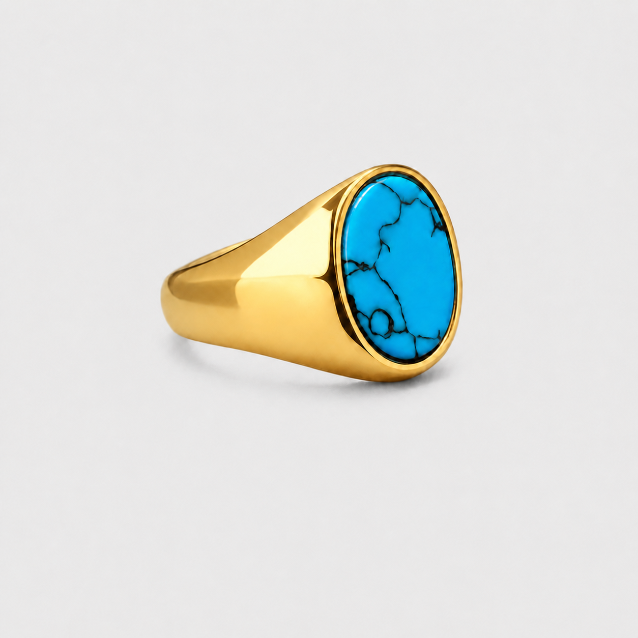 Anel de Sinete Azul Turquesa
