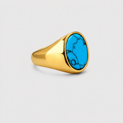 Anillo de Sello Azul Turquesa