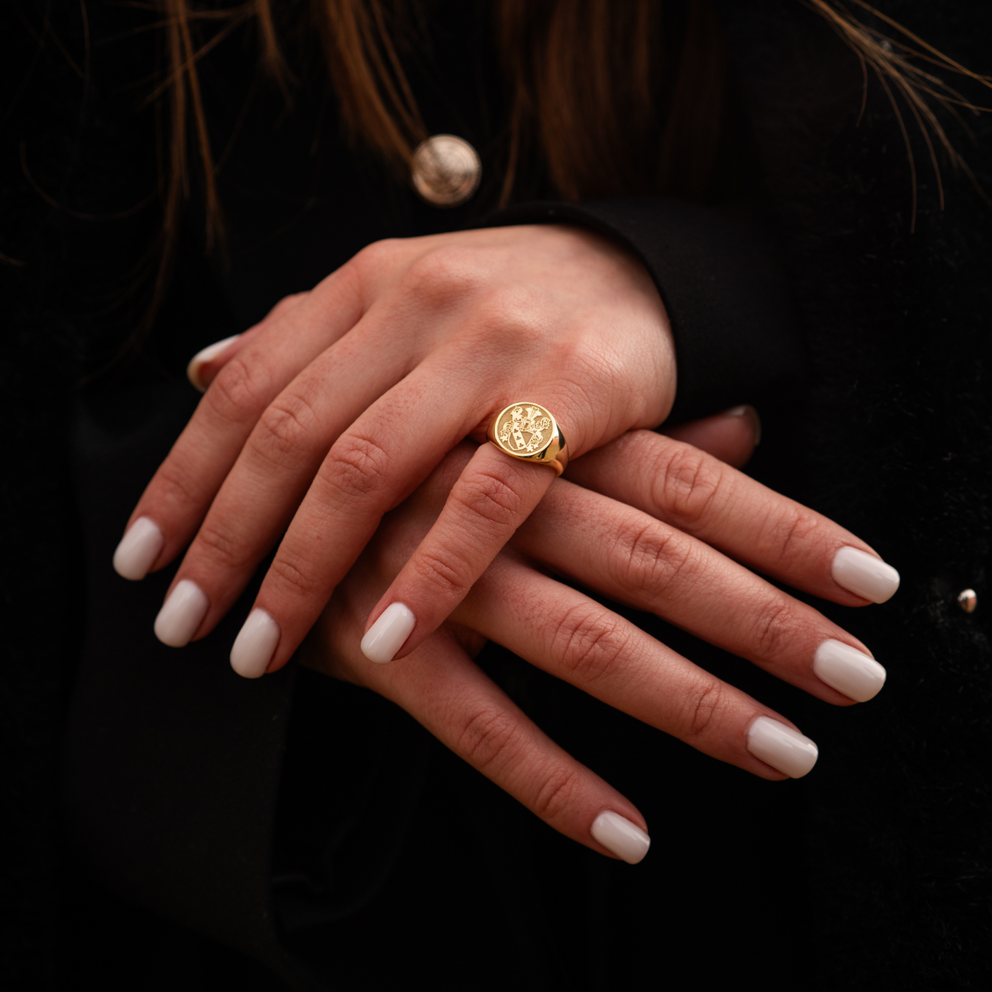 Anello Chevalier Personalizzato Placcato Oro