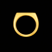 Anello Chevalier Quadrato Personalizzato Placcato in Oro