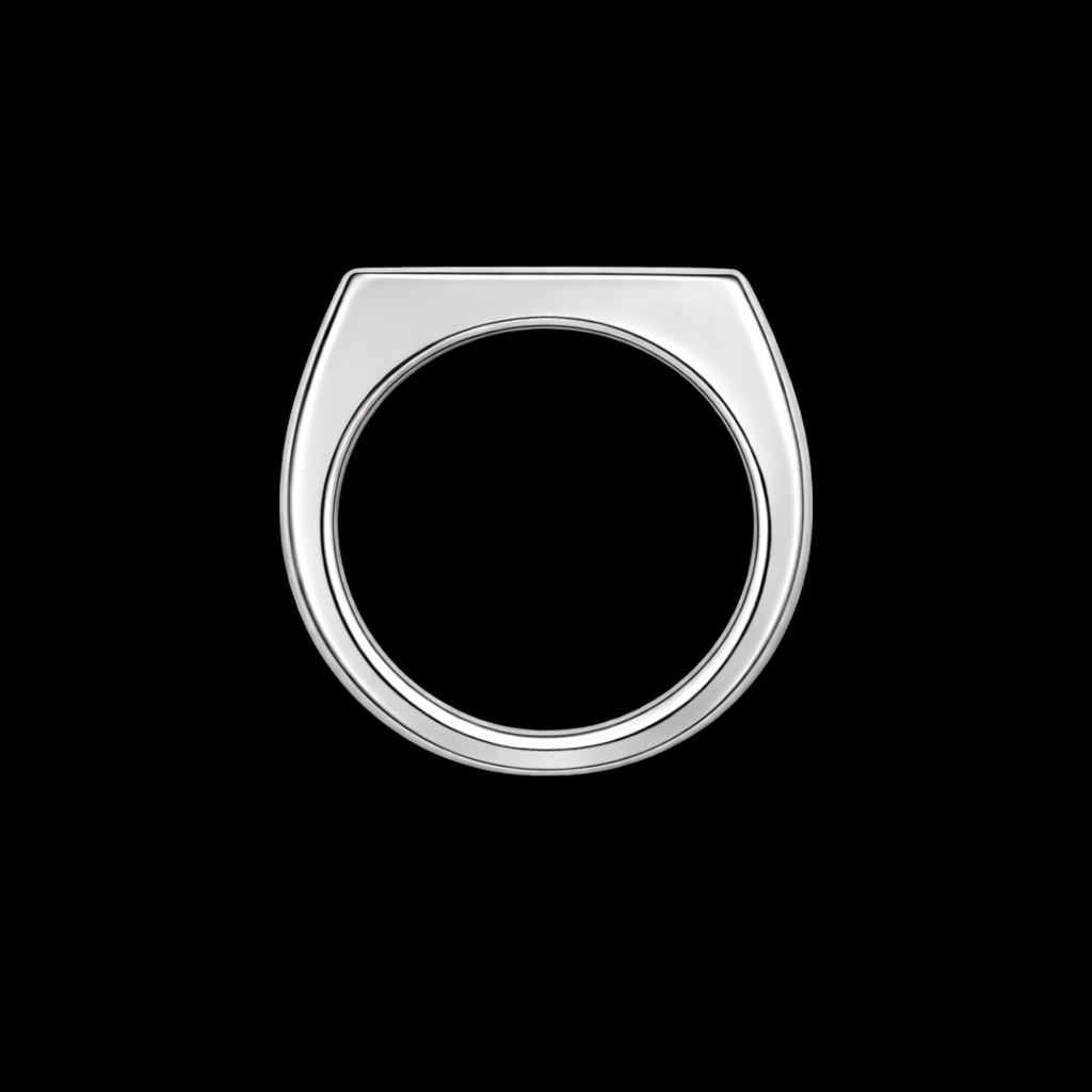 Personalized White Gold Plated Square Signet Ring