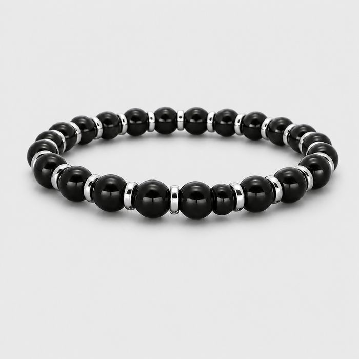 Schwarzes Onyx-Perlenarmband