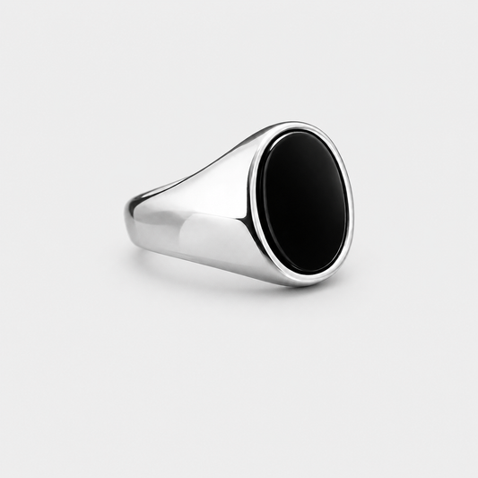 Anillo de Sello de Ónix Negro