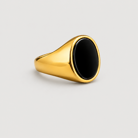 Anillo de Sello de Ónix Negro