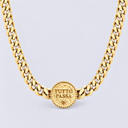 Gold Tutto Passa medallion necklace