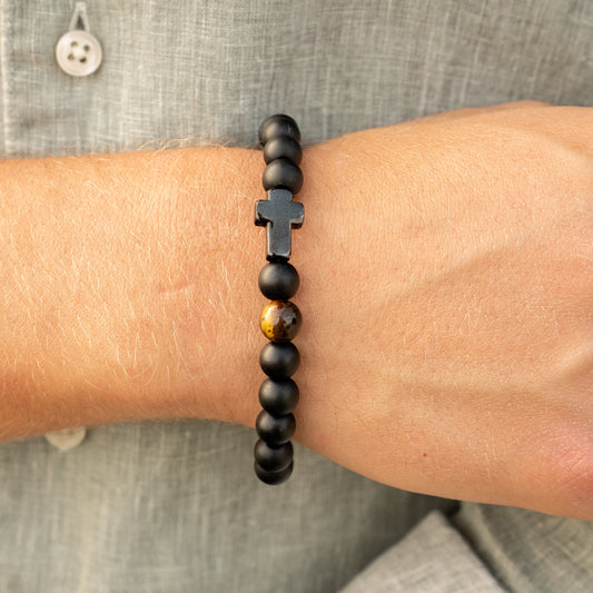 Pulsera «FAITH» de Ónix Negro