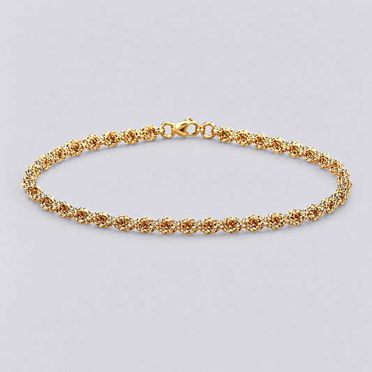 Gold rope chain bracelet