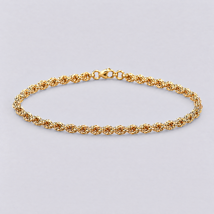 Gold rope chain bracelet