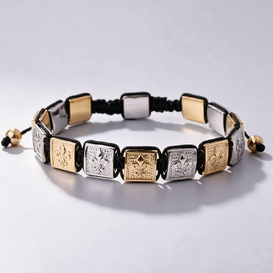 Fleur-de-lis tile bracelet