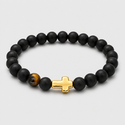 Pulseira «FAITH» de Ónix Preto
