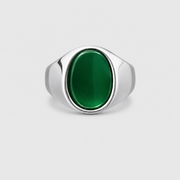 Anel de Sinete com Pedra Verde