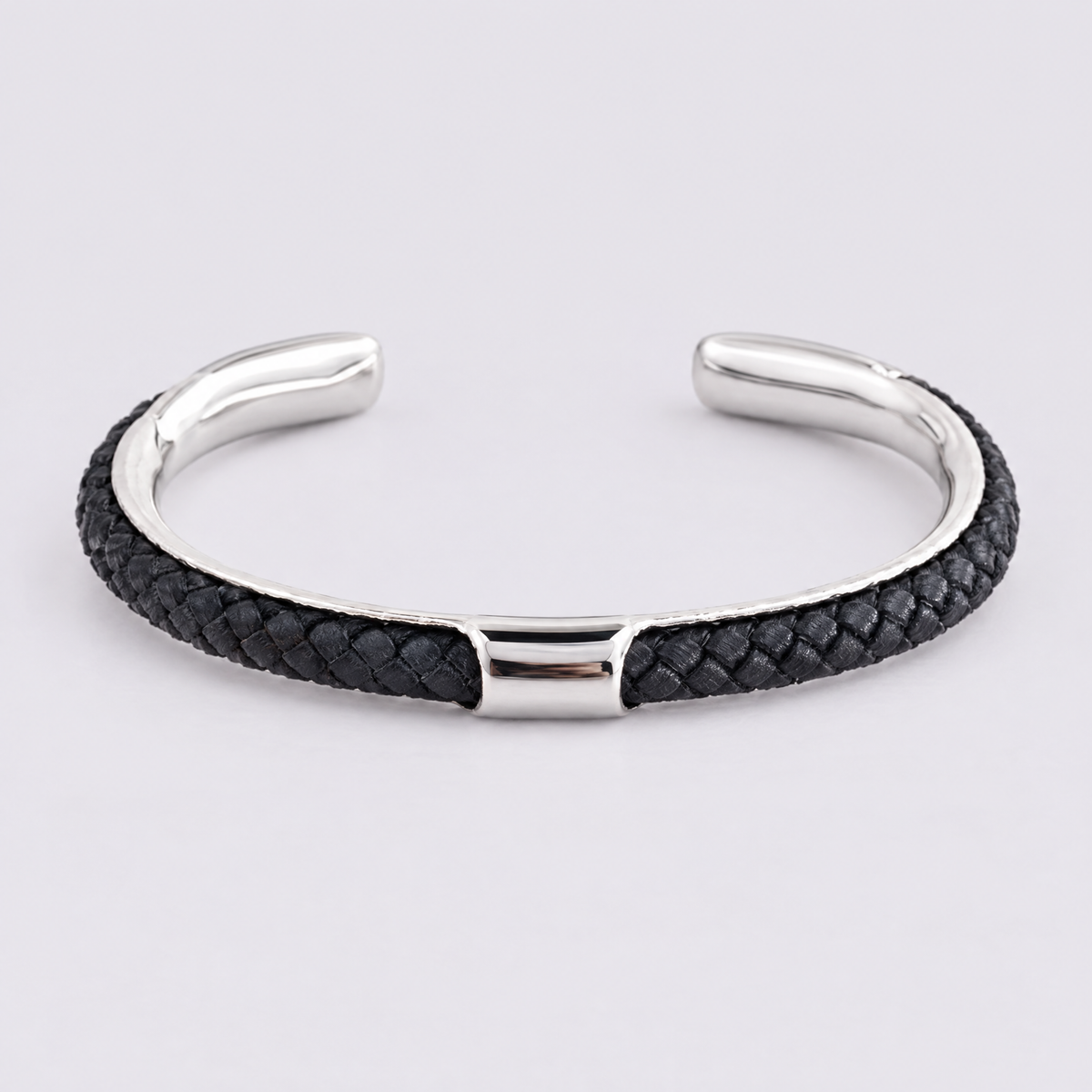 Navy leather cuff bracelet