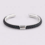 Navy leather cuff bracelet
