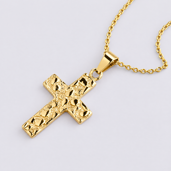 Hammered Cross Necklace