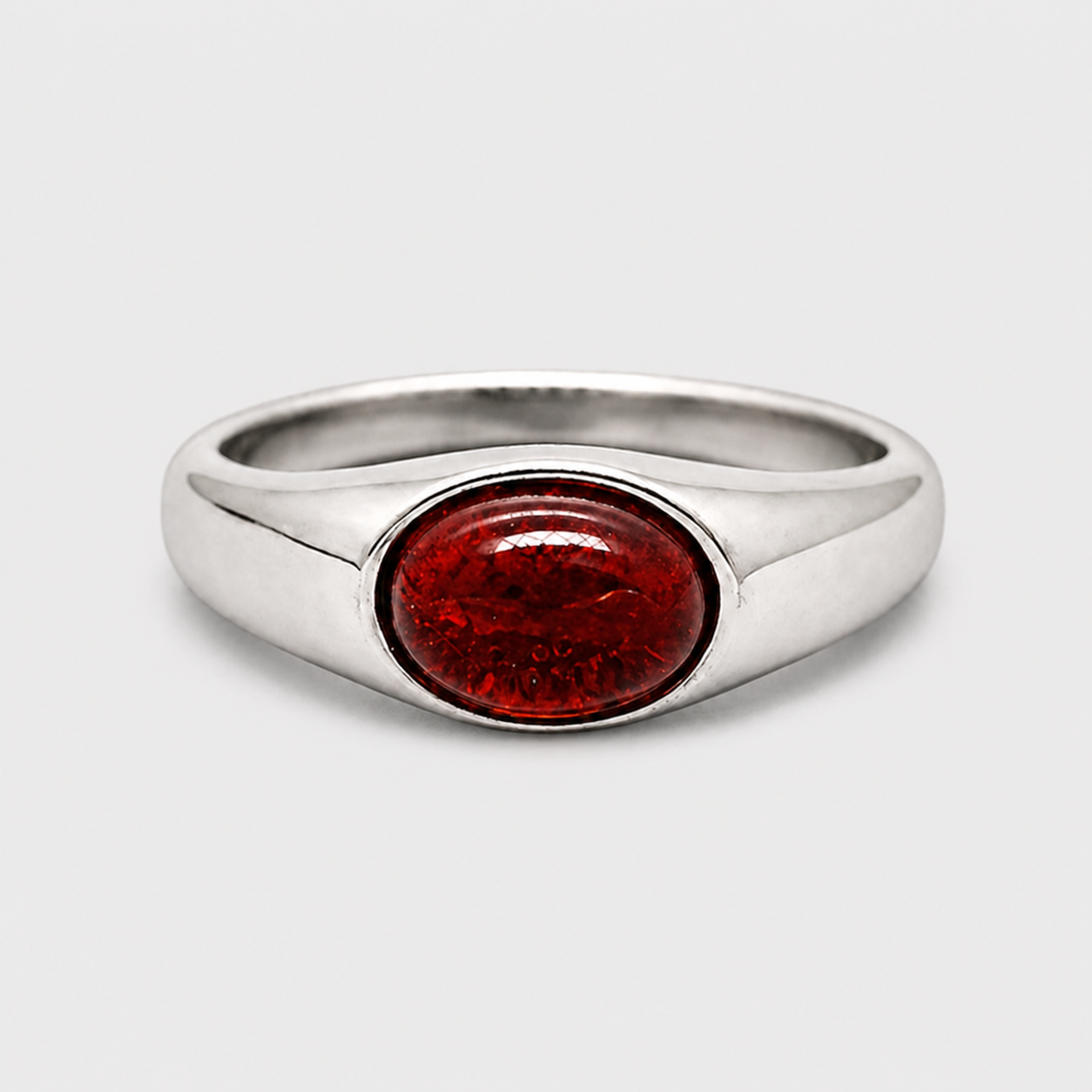 Anillo de Meñique Oval de Cornalina