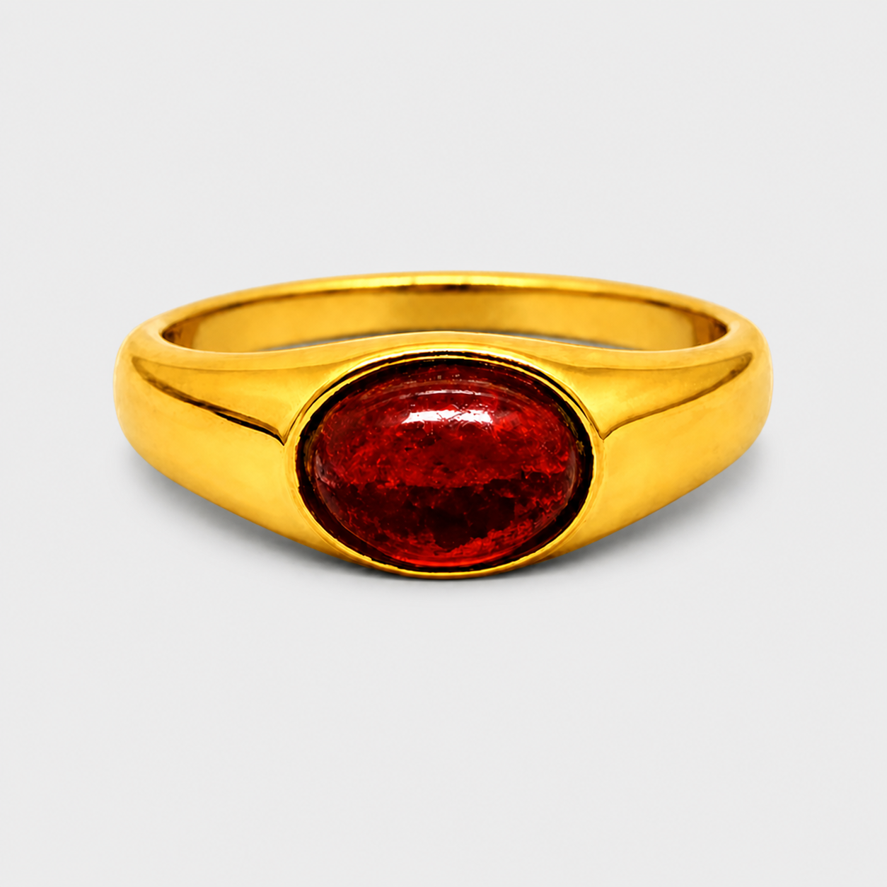 Anillo de Meñique Oval de Cornalina