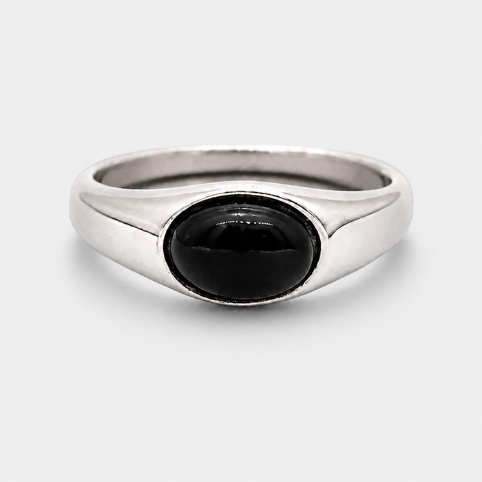 Ovaler Onyx-Pinkyring
