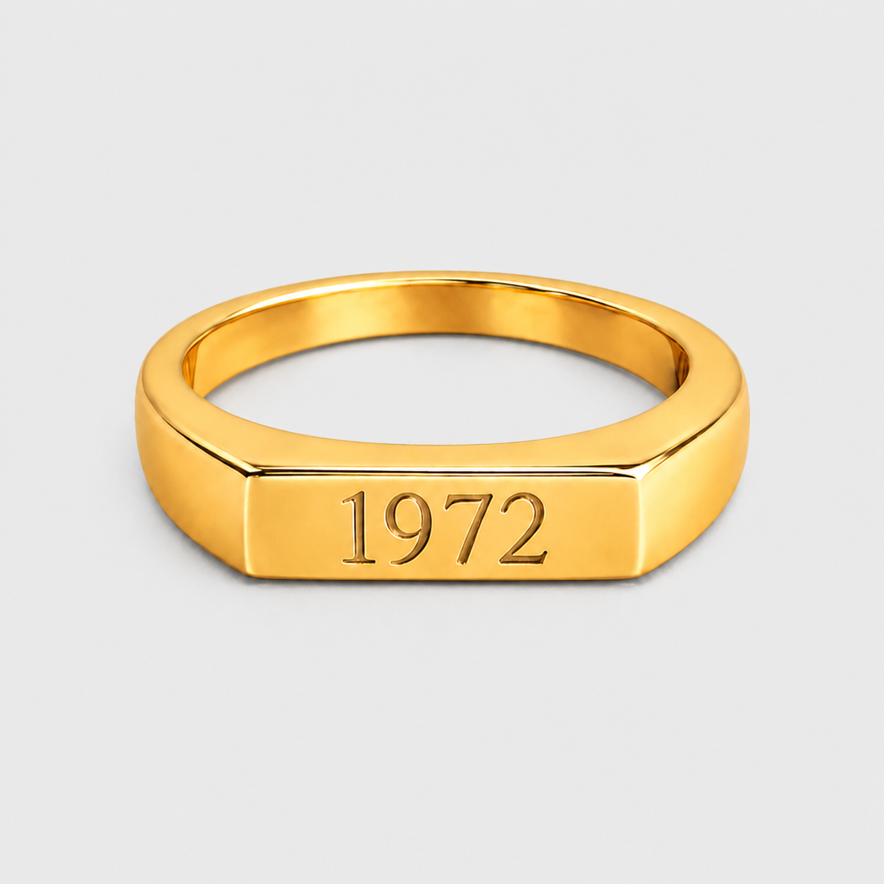 Personalized Gold Plated Square Signet Ring