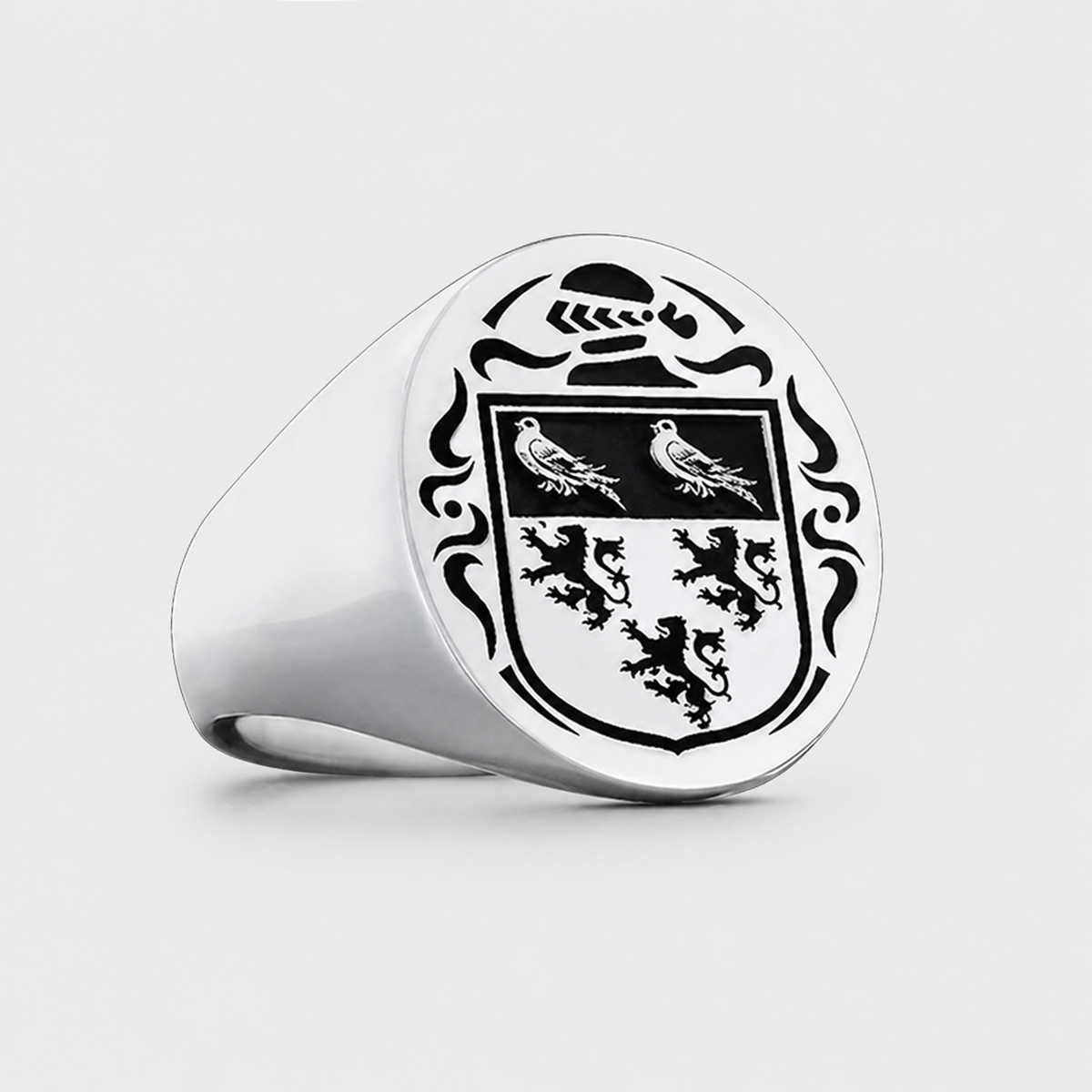 Personalized White Gold Plated Signet Ring