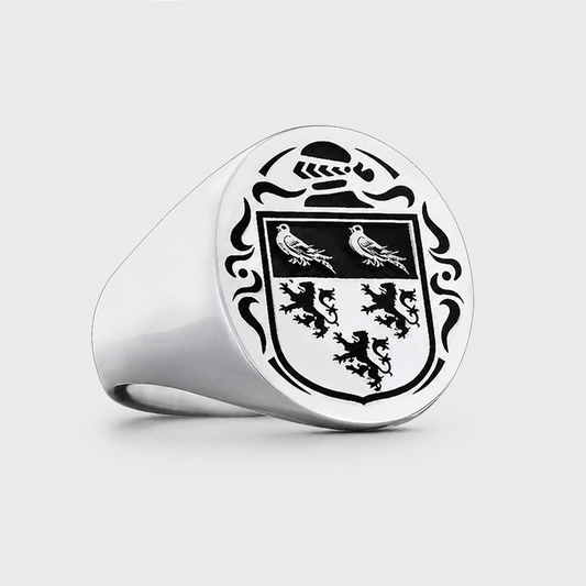 Personalized White Gold Plated Signet Ring