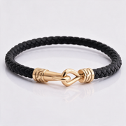 Gold hook leather bracelet