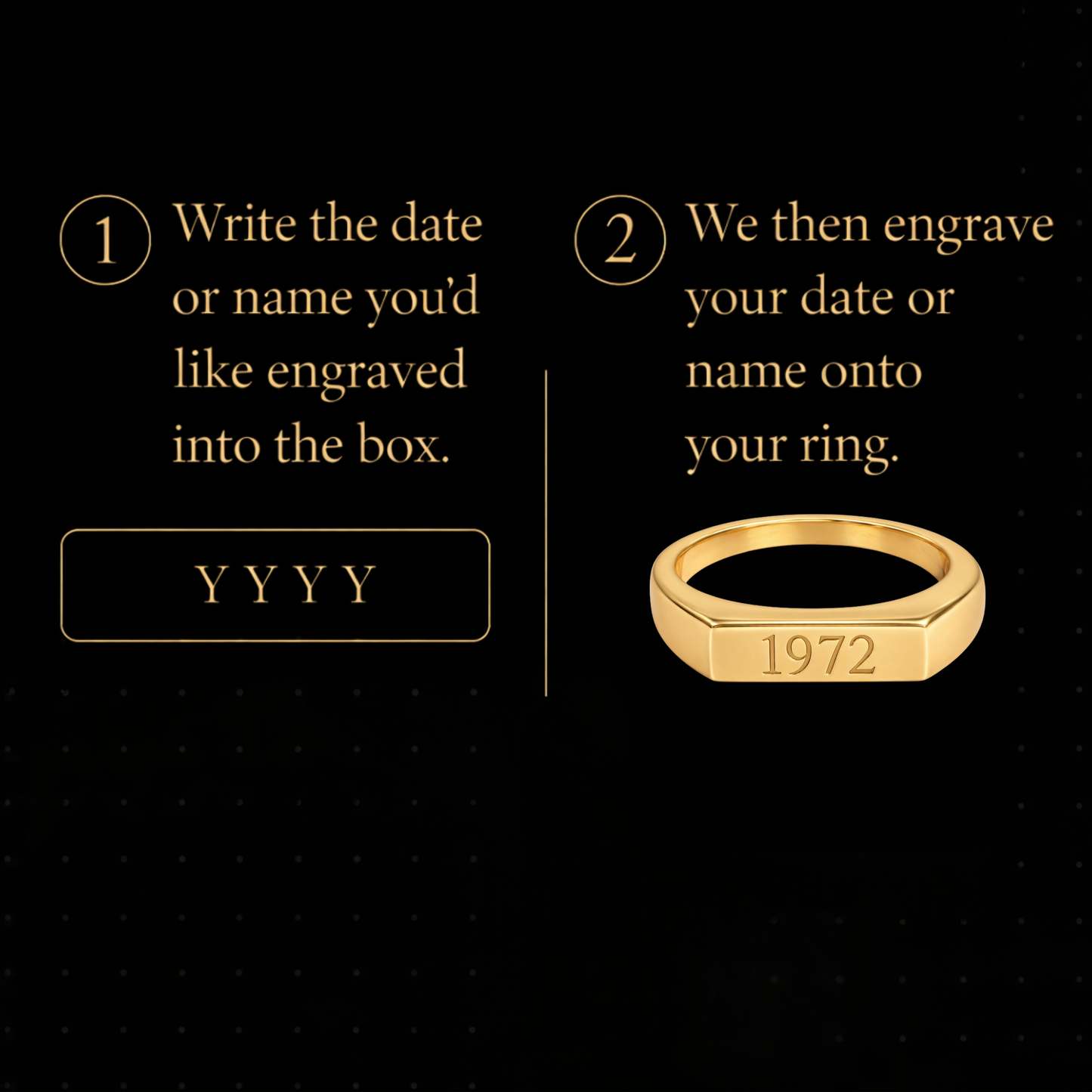 Personalized White Gold Plated Square Signet Ring