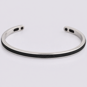 Bracciale rigido con cordino nero