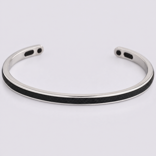 Black cord cuff bracelet