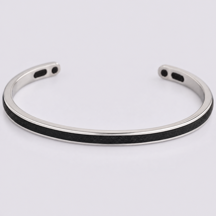 Black cord cuff bracelet