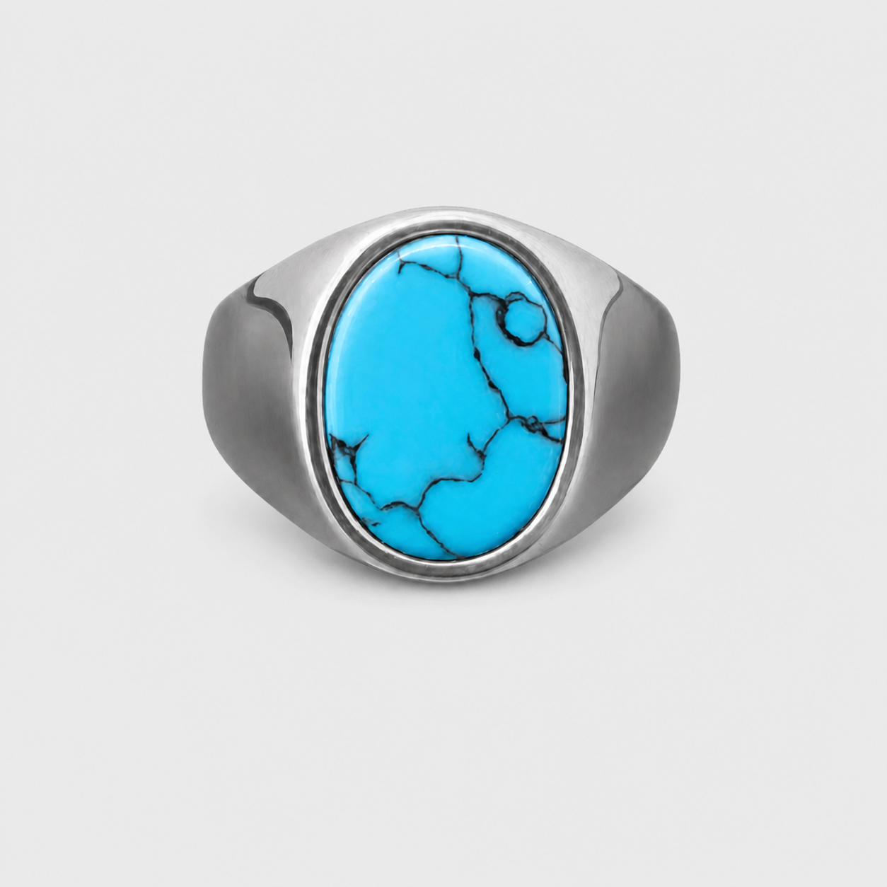 Anel de Sinete Azul Turquesa