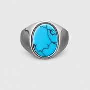 Anillo de Sello Azul Turquesa