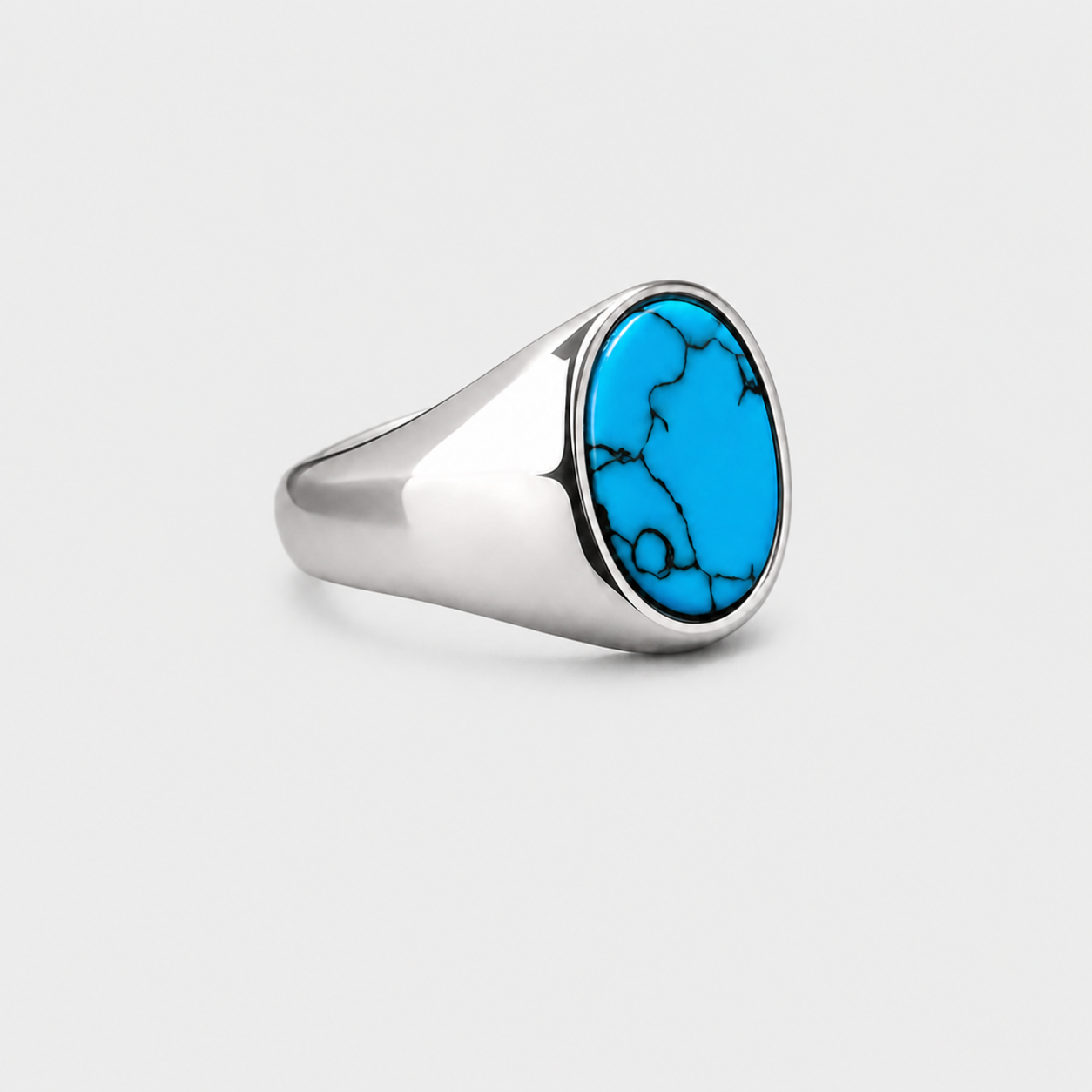 Anel de Sinete Azul Turquesa