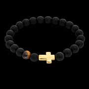 Pulseira «FAITH» de Ónix Preto