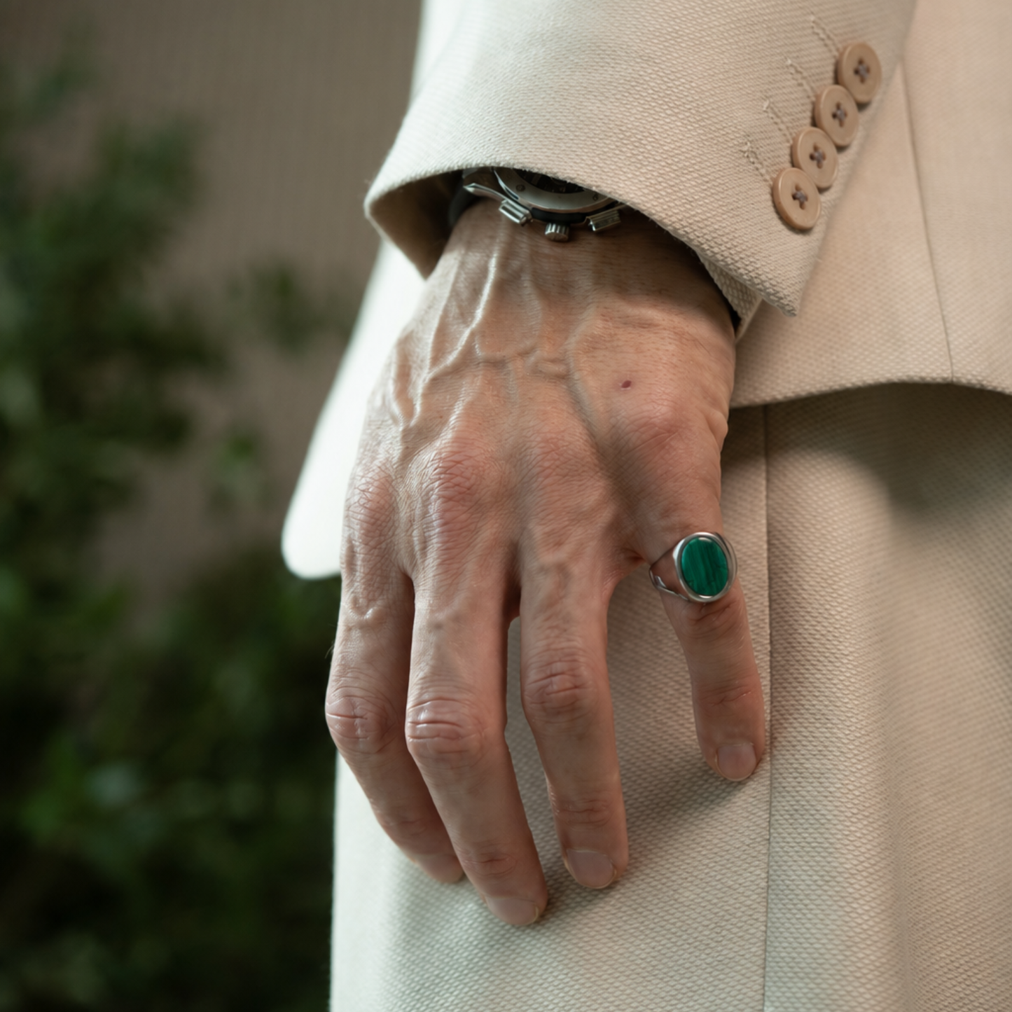 Anello Chevalier in Malachite