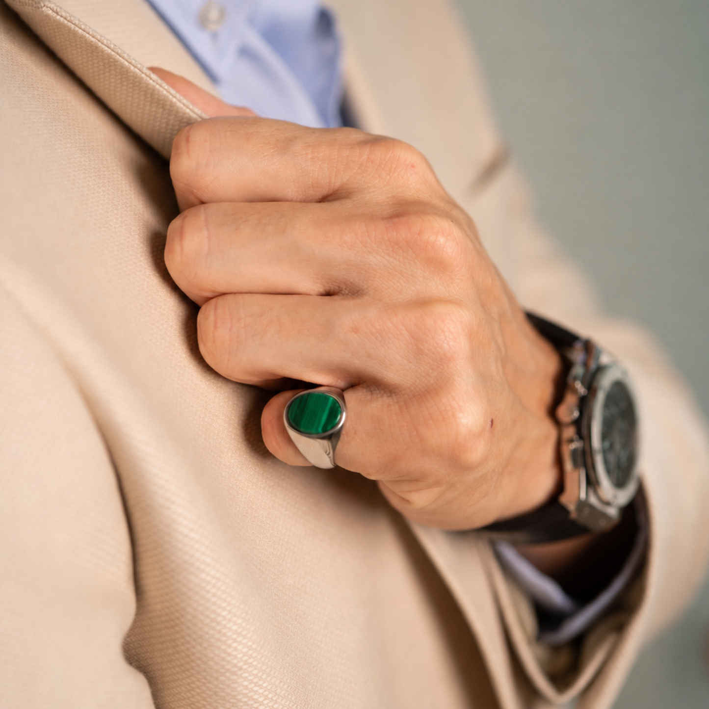 Anello Chevalier in Malachite