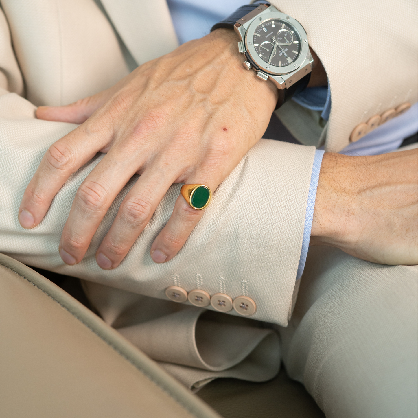 Anello Chevalier con Pietra Verde