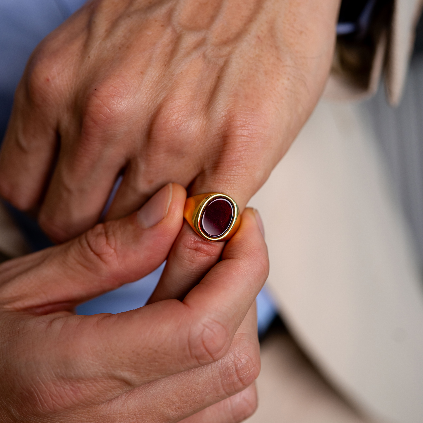 Anello Chevalier in Corniola